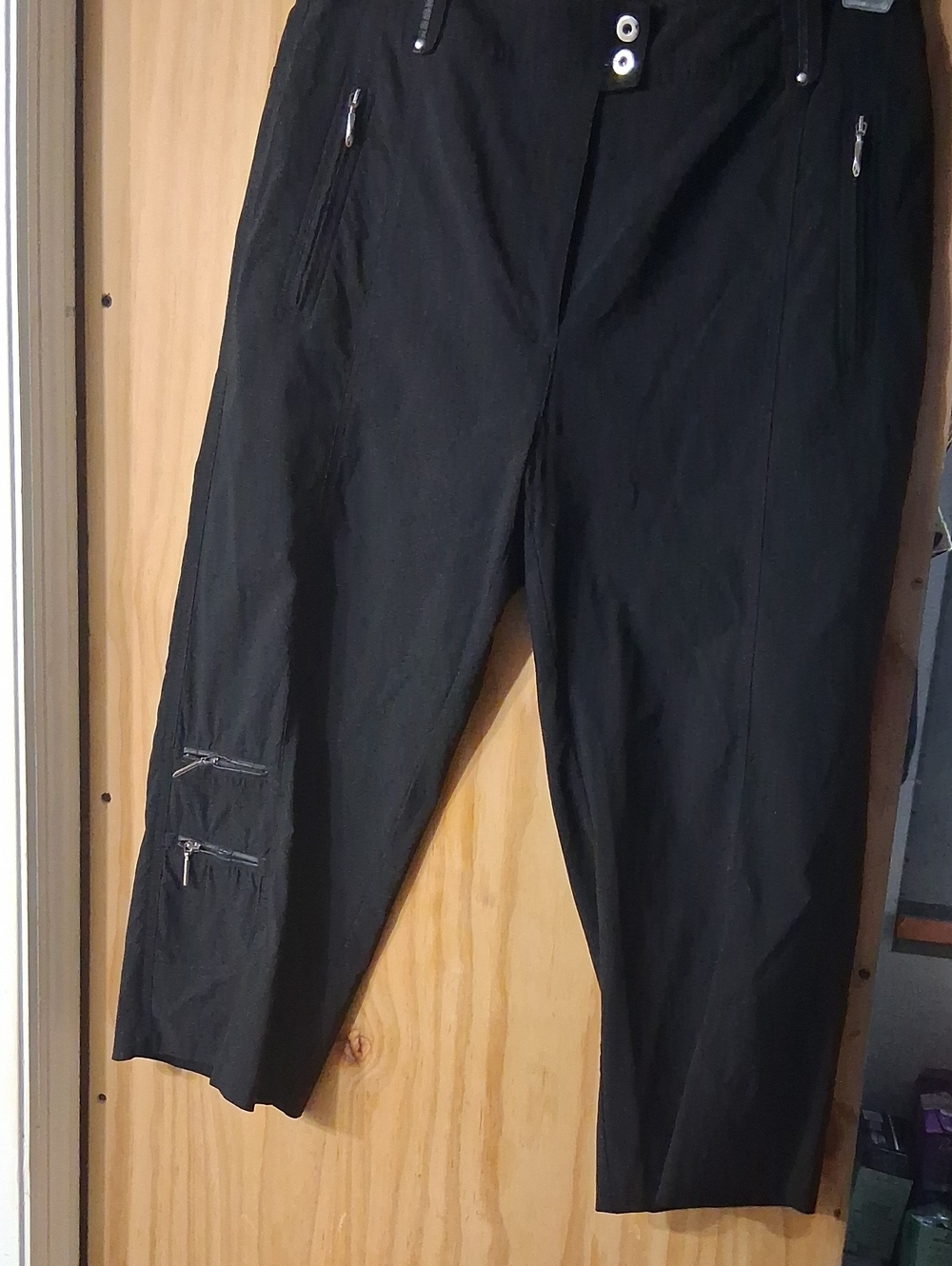 jamie sadock Black Cargo Pants with Zip Accents